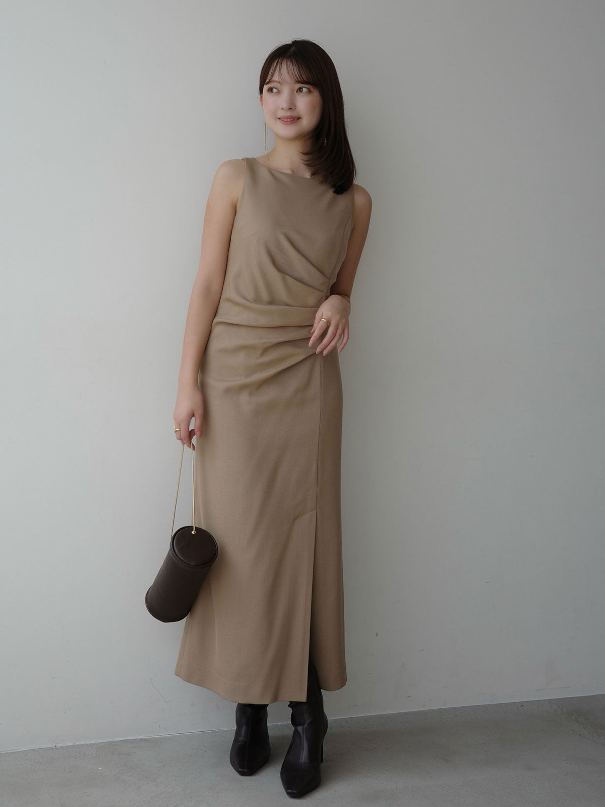 アシメタックナローワンピース
