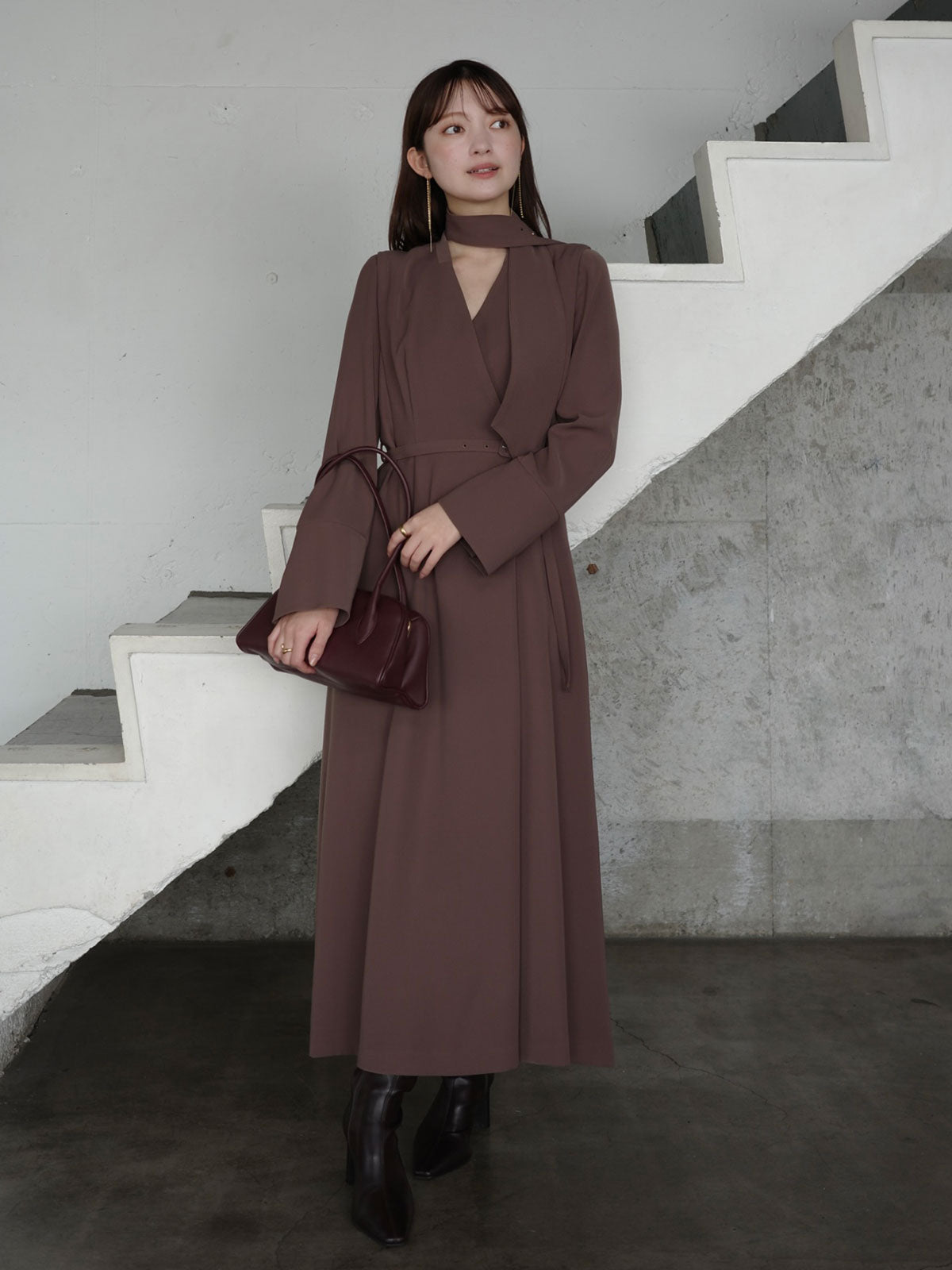 ダブルサテンクラシカルワンピース