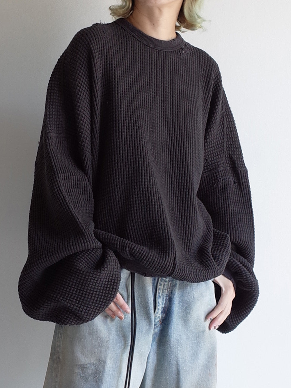 DAMAGE HEAVY WAFFLE OVERSIZED LS – ANCELLM