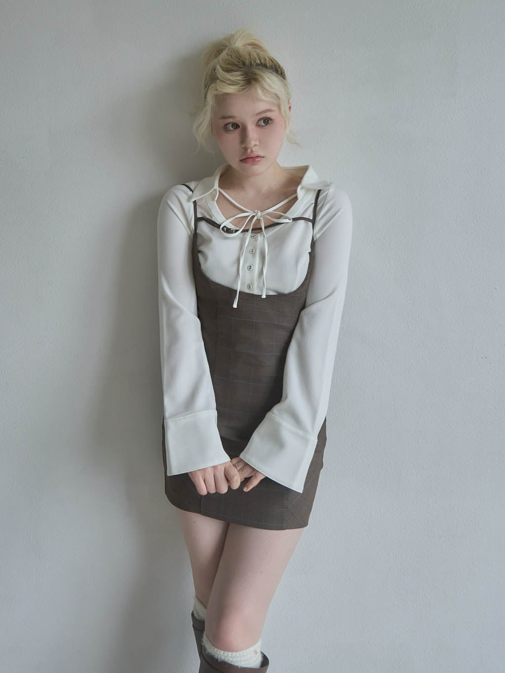 ANDMARY】Betty layered check dress