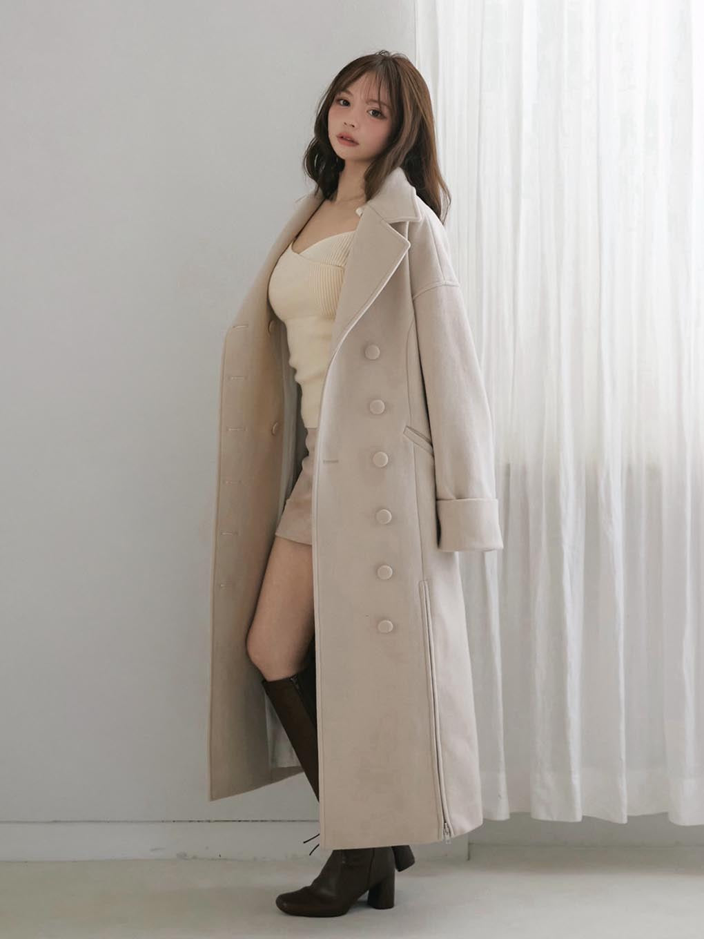 ANDMARY】Ange slit long coat