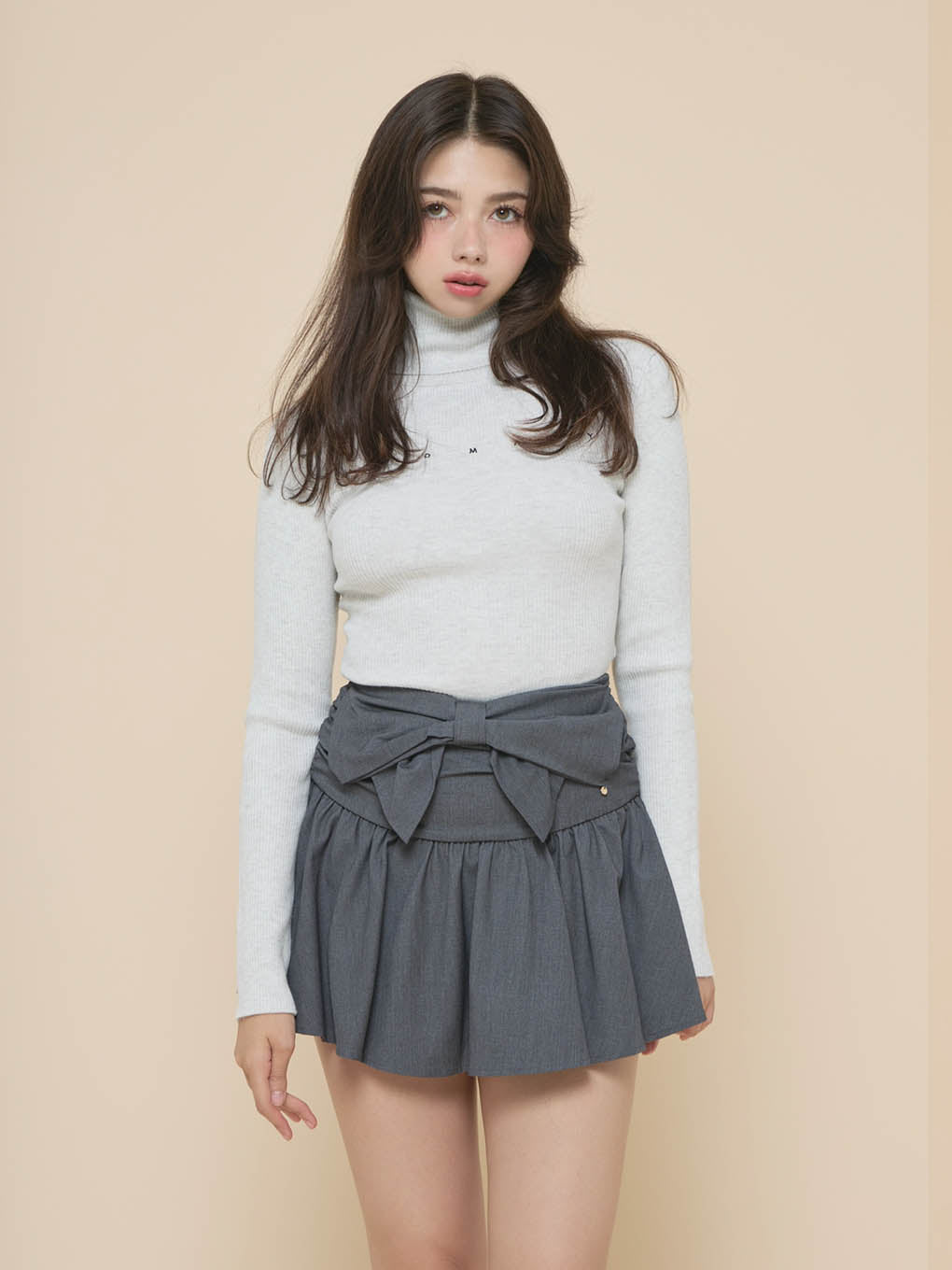 ANDMARY】Liz ribbon mini skirt