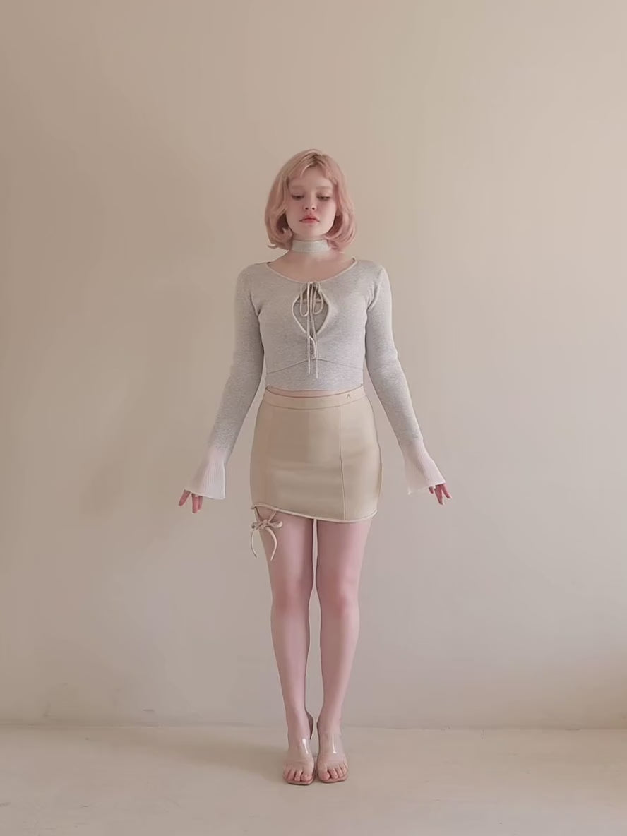 ANDMARY】Pamela ribbon mini skirt