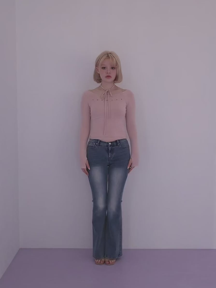 ANDMARY】Mary sheer logo tops