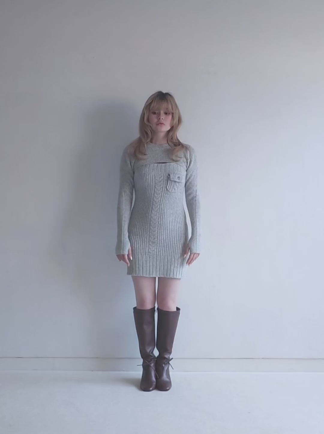 ANDMARY】Hug knit set dress