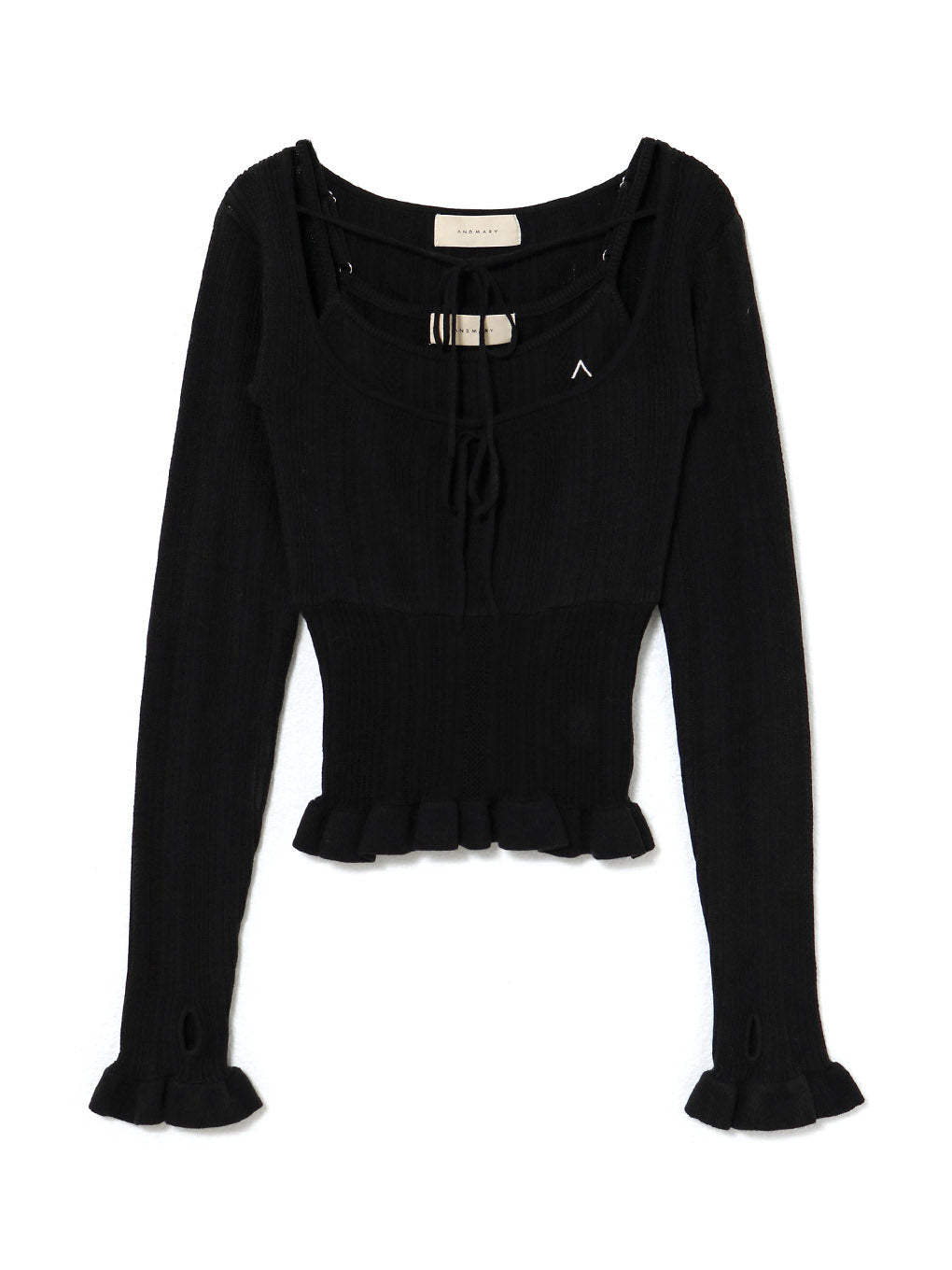 ANDMARY】Crochet frill knit tops