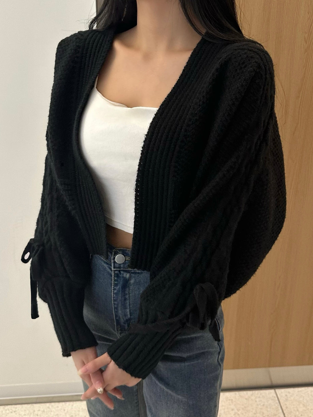 Ribbon Sleeve Knit Cardigan – ANDOR ONLINE