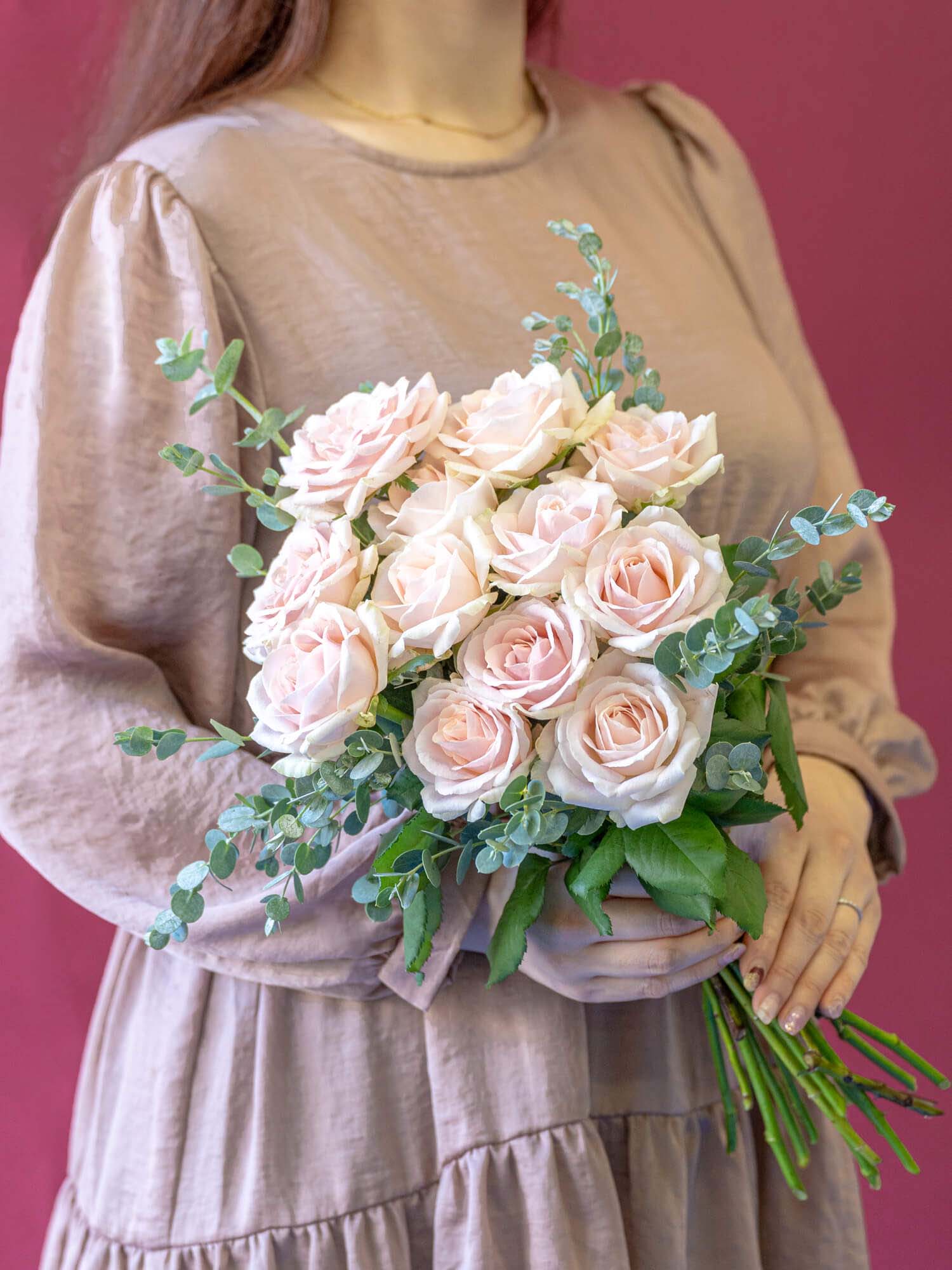 バラの花束 12本 - ピンク - | お花の通販AND PLANTS (アンドプランツ)