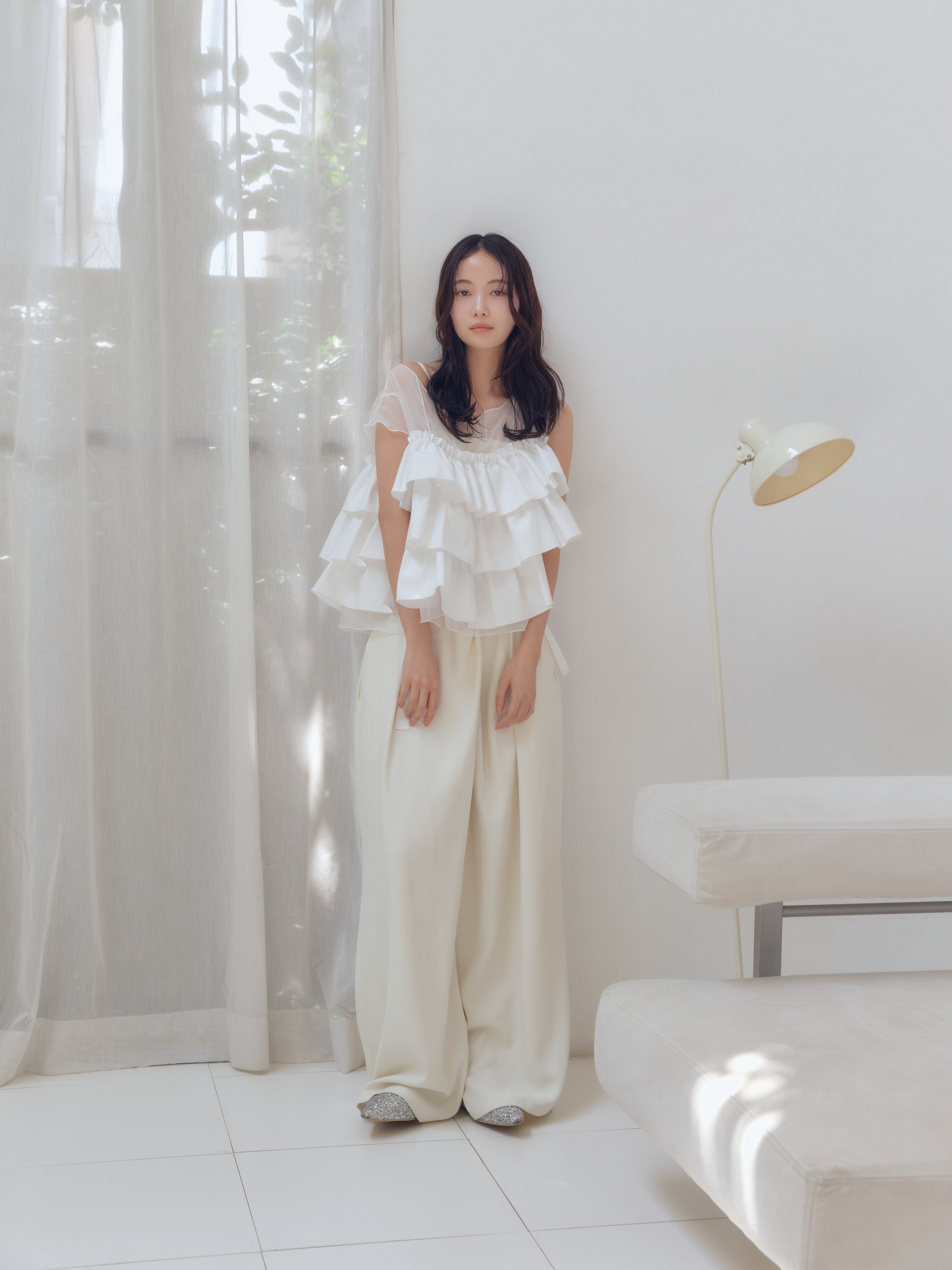 piping bulky frill blouse – andequal