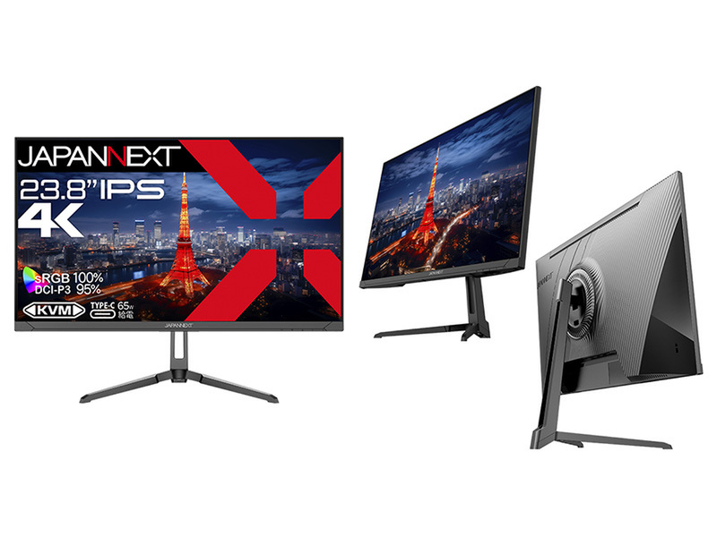 ASCII.jp：JAPANNEXT新製品：65W給電対応4Kモニター登場！23.8インチ