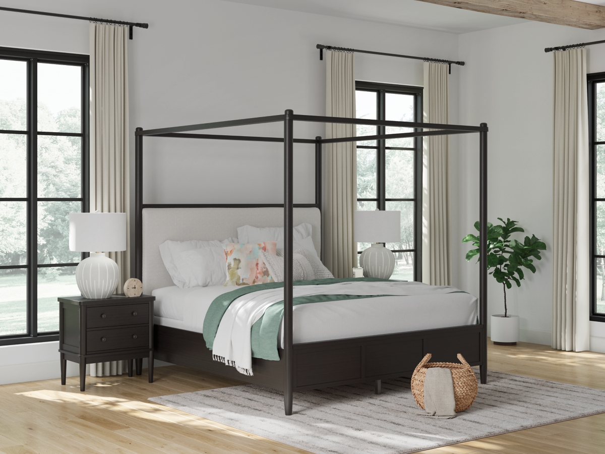 Portdown King Next-Gen Nuvella™ Performance Fabric Canopy Bed | Ashley