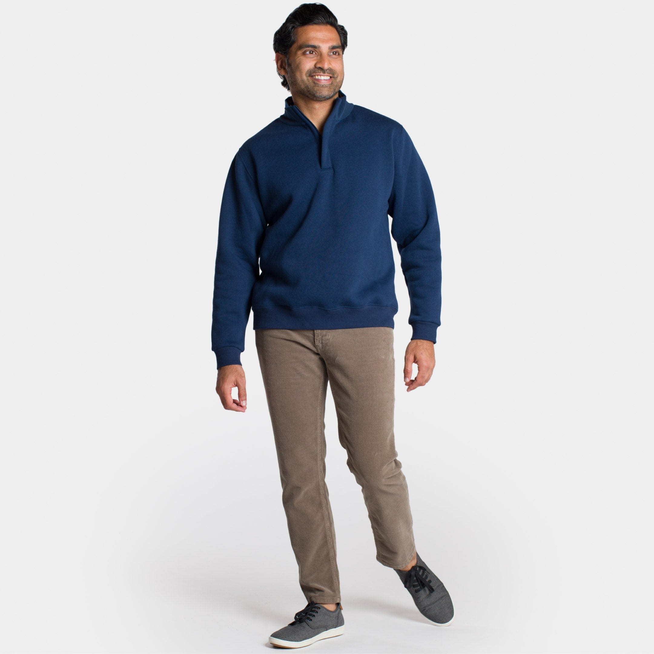 Ash & Erie Brown Stretch Corduroy Pant for Short Men