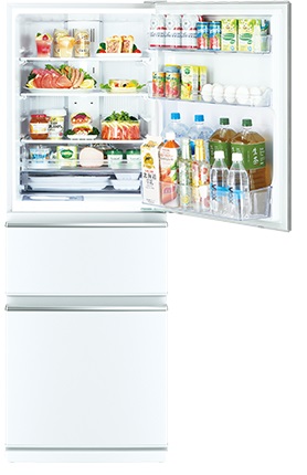 三菱、幅60cmのスリム冷蔵庫。「氷点下ストッカー」で肉や魚を凍らせず