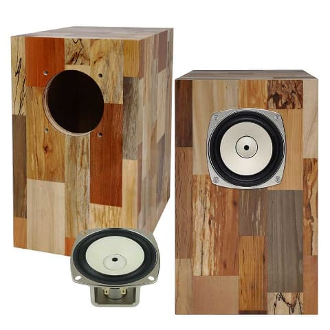 FOSTEX、流木使った「同じ柄が2つとない」自作スピーカー用ボックス