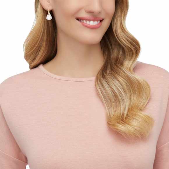 Lunar ドロップピアス, ピンク, ローズゴールドトーン・プレーティング