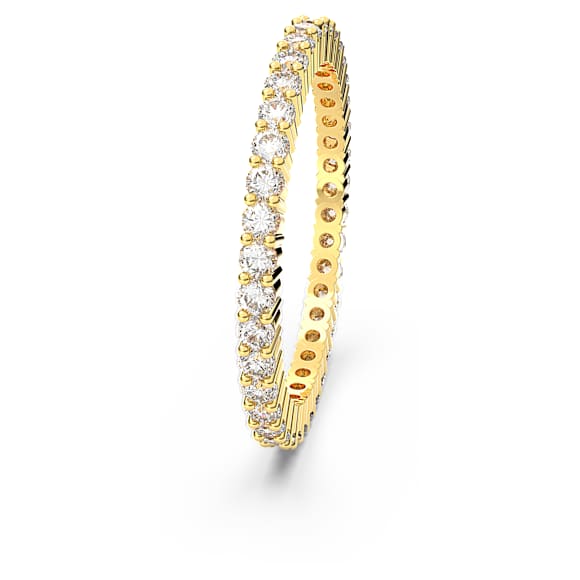 Matrix Vittore ring, Round cut, White, Gold-tone finish | Swarovski