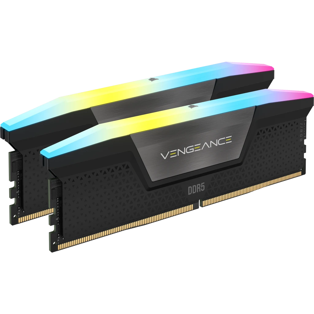 VENGEANCE® RGB 32GB (2x16GB) DDR5 DRAM 5200MHz C40 Memory Kit — Black