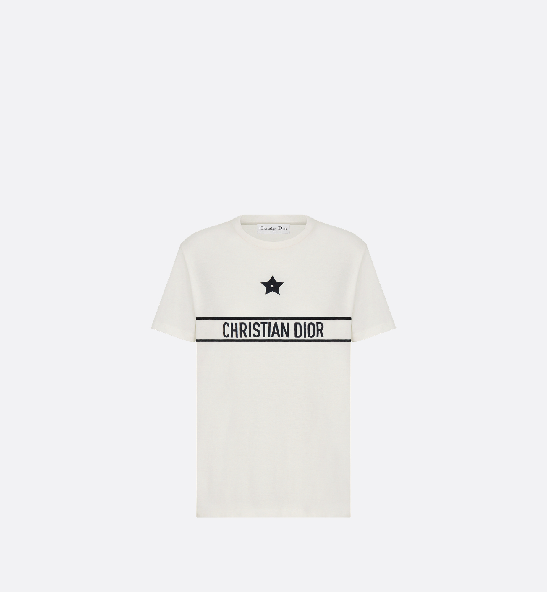 T-Shirt White Cotton Jersey with Signature | DIOR