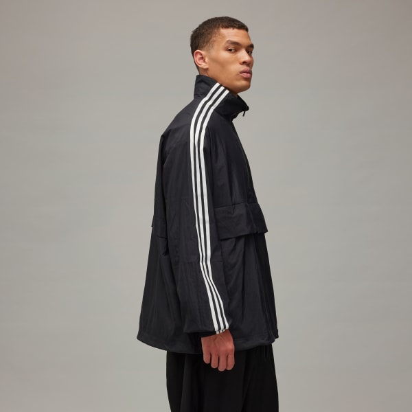 adidas Y-3 3-Stripes Nylon Shell 1/2 Zip Jacket - Black | Free