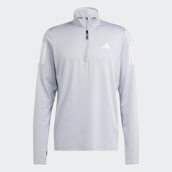 adidas Own the Run Half-Zip Jacket - Grey | Free Shipping with adiClub