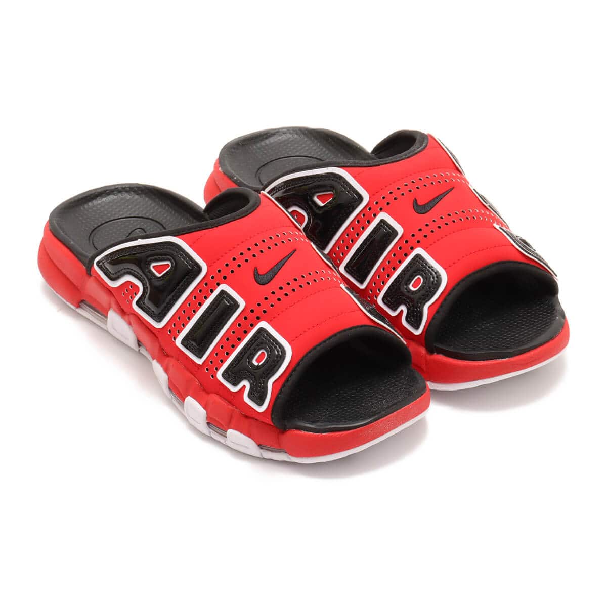 NIKE AIR MORE UPTEMPO SLIDE UNIVERSITY RED/WHITE-BLACK-CLEAR 24SP