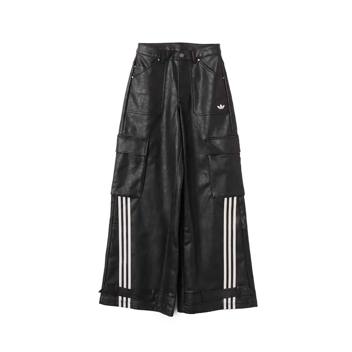 adidas FAUX LEATHER PANTS ブラック（アディダス ファウ レザー