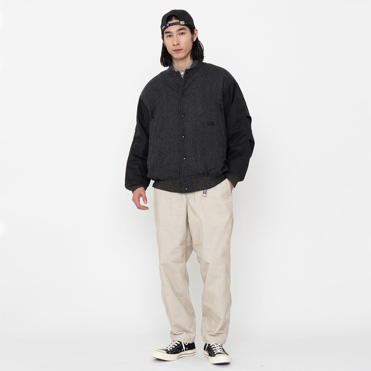 THE NORTH FACE PURPLE LABEL Herringbone Tweed Varsity Jacket