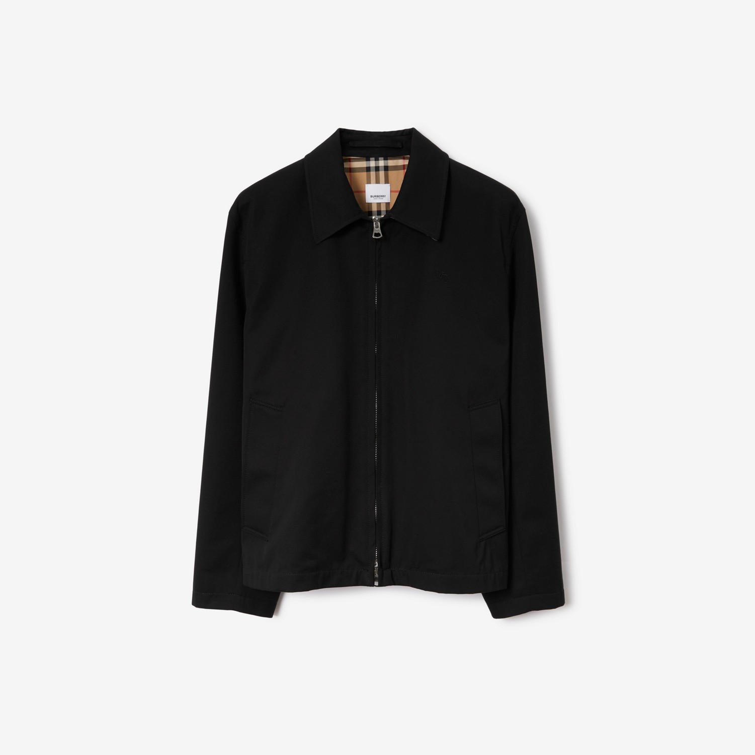 Gabardine Harrington Jacket in Black - Men, Cotton Gabardine