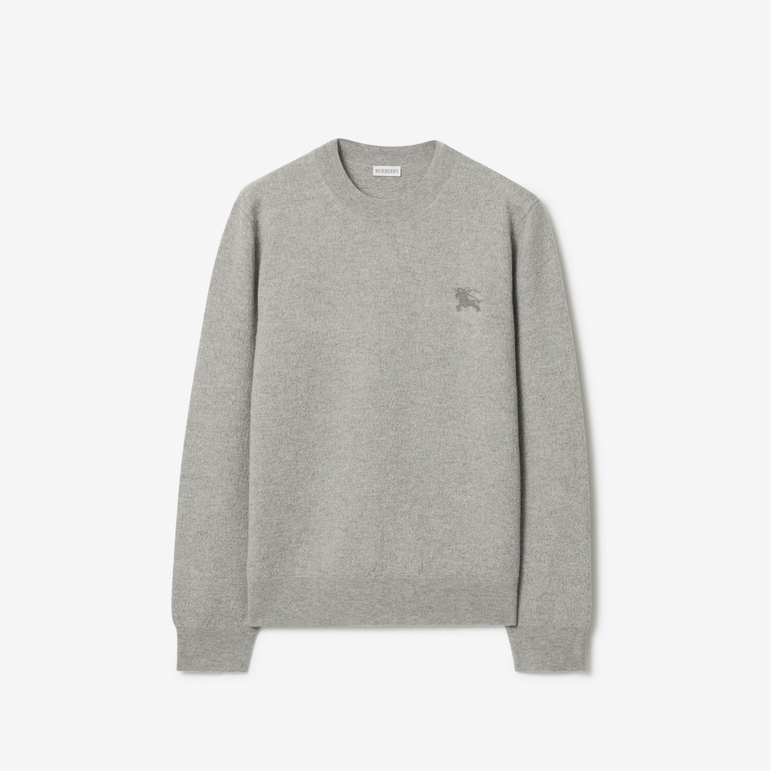 Wool Sweater in Mid grey melange - Men | Burberry® Official