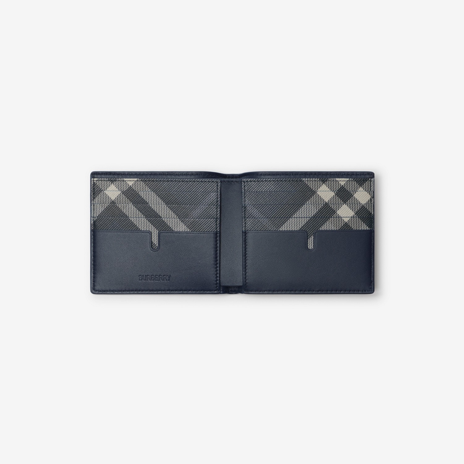 Pop Check Bifold Wallet in Midnight blue - Men | Burberry® Official