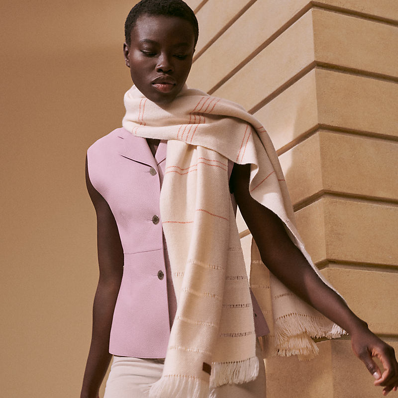 カシミヤストール 《ジュール》 - ホワイト | Hermès - エルメス-公式