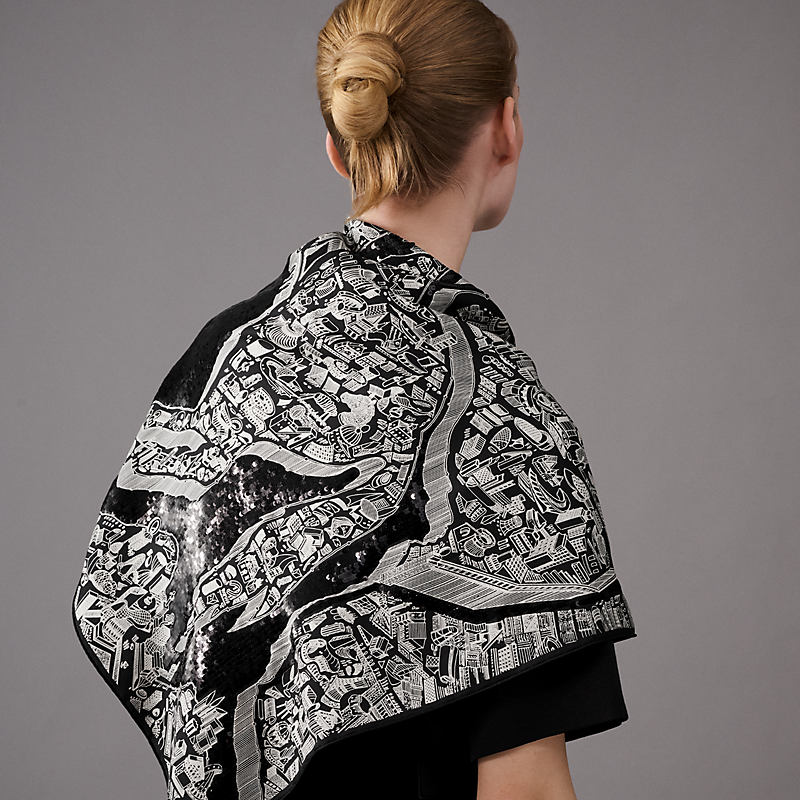 カレ90 プレシュー 《シテ・カヴァリエール》 - ブルー | Hermès