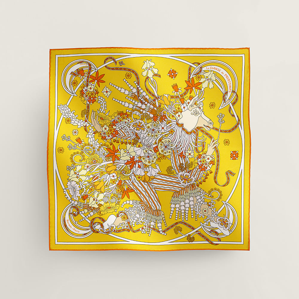 La Danse du Printemps scarf 45 - Yellow | Hermès Canada