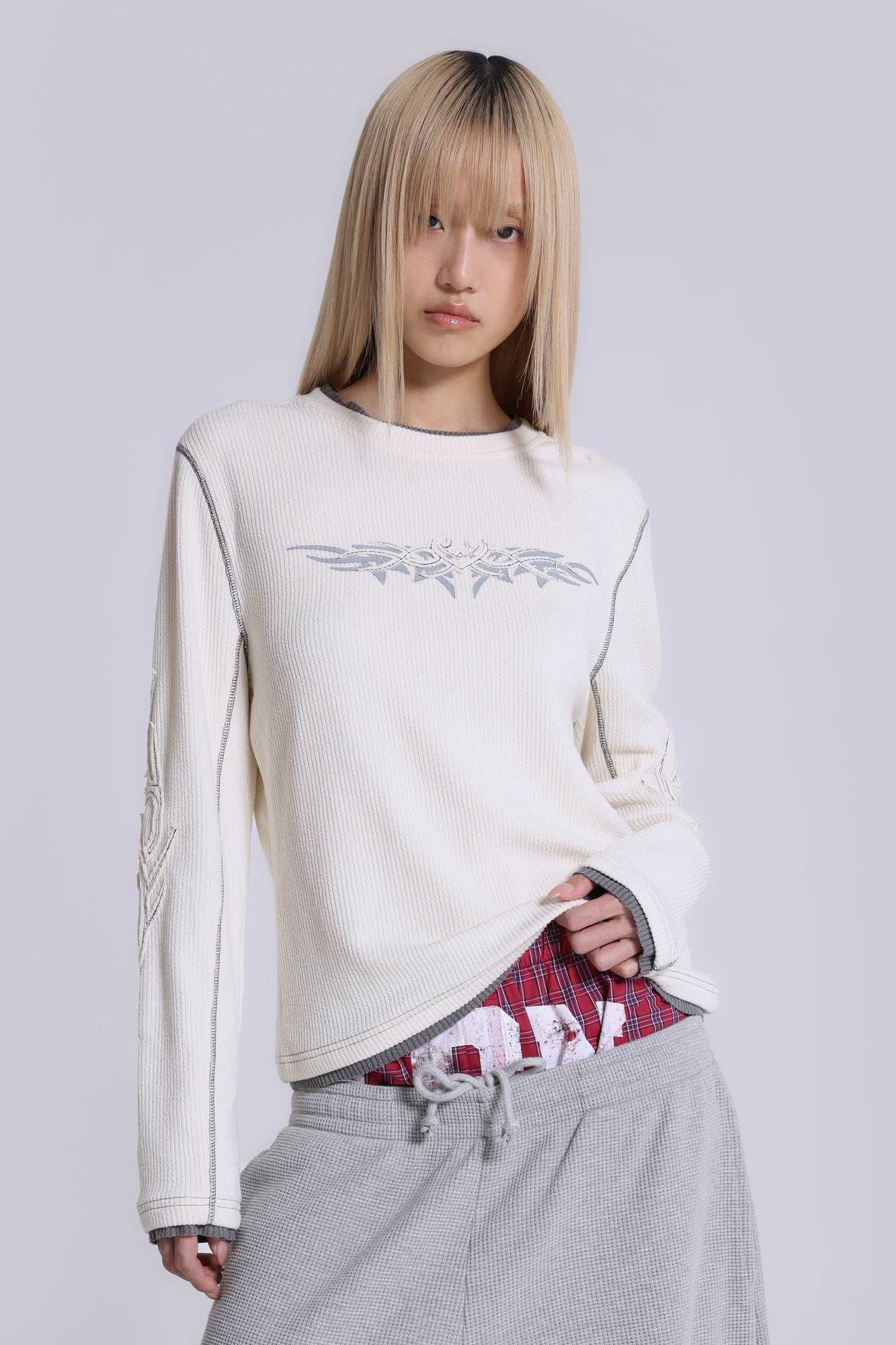 Off White Tattoo Applique Tee | Jaded London | Clothing