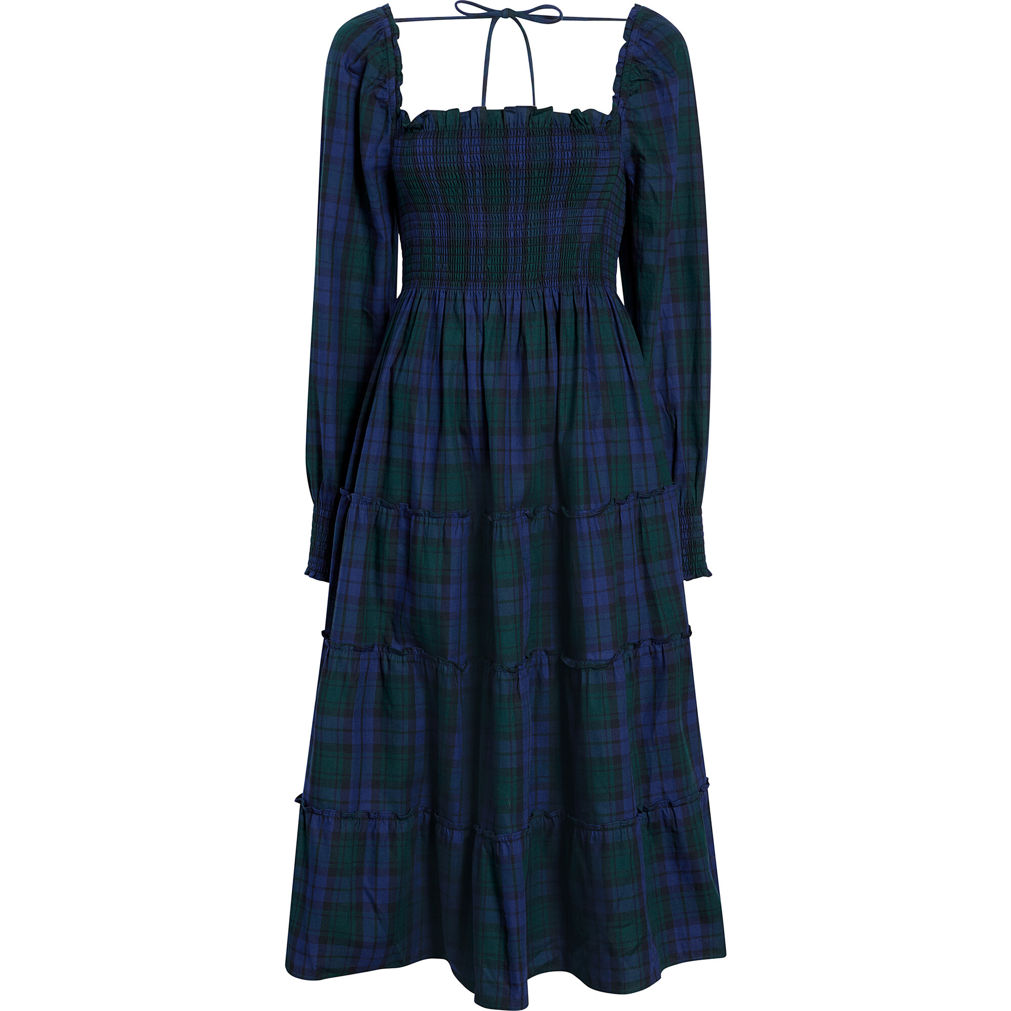Women's The Naomi Nap Tartan Long Cuffed Sleeve Smock Dress
