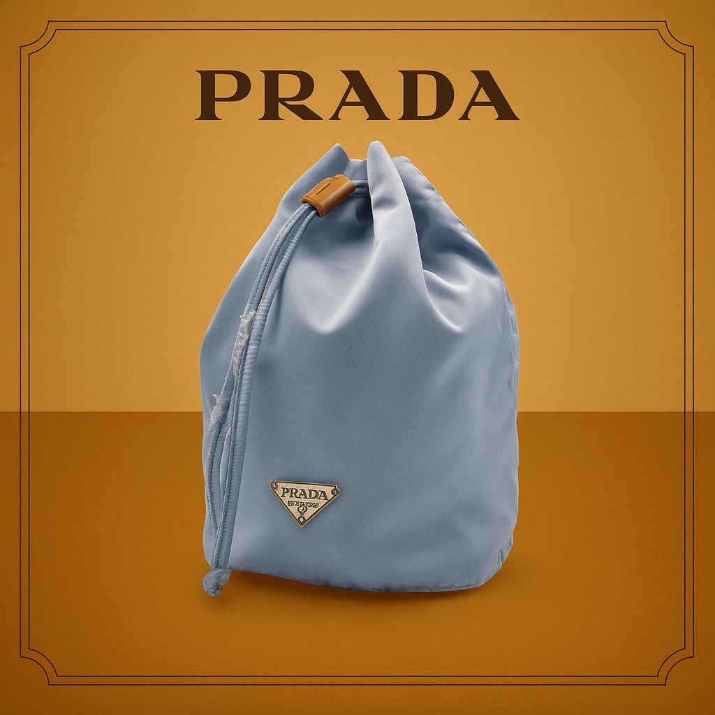 PRADA プラダ ポーチ 巾着 ナイロン ブルー I944 - メルカリ