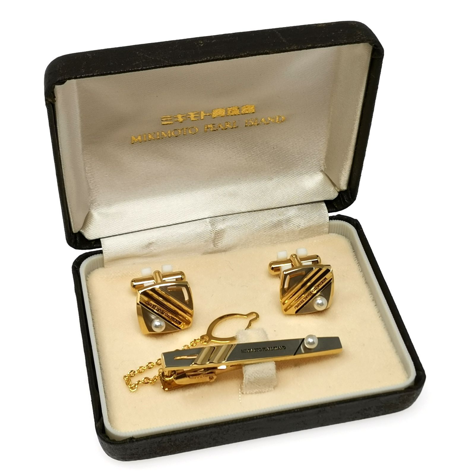 ミキモト ミキモト真珠島 カフス ネクタイピン セット ケース付 中古美