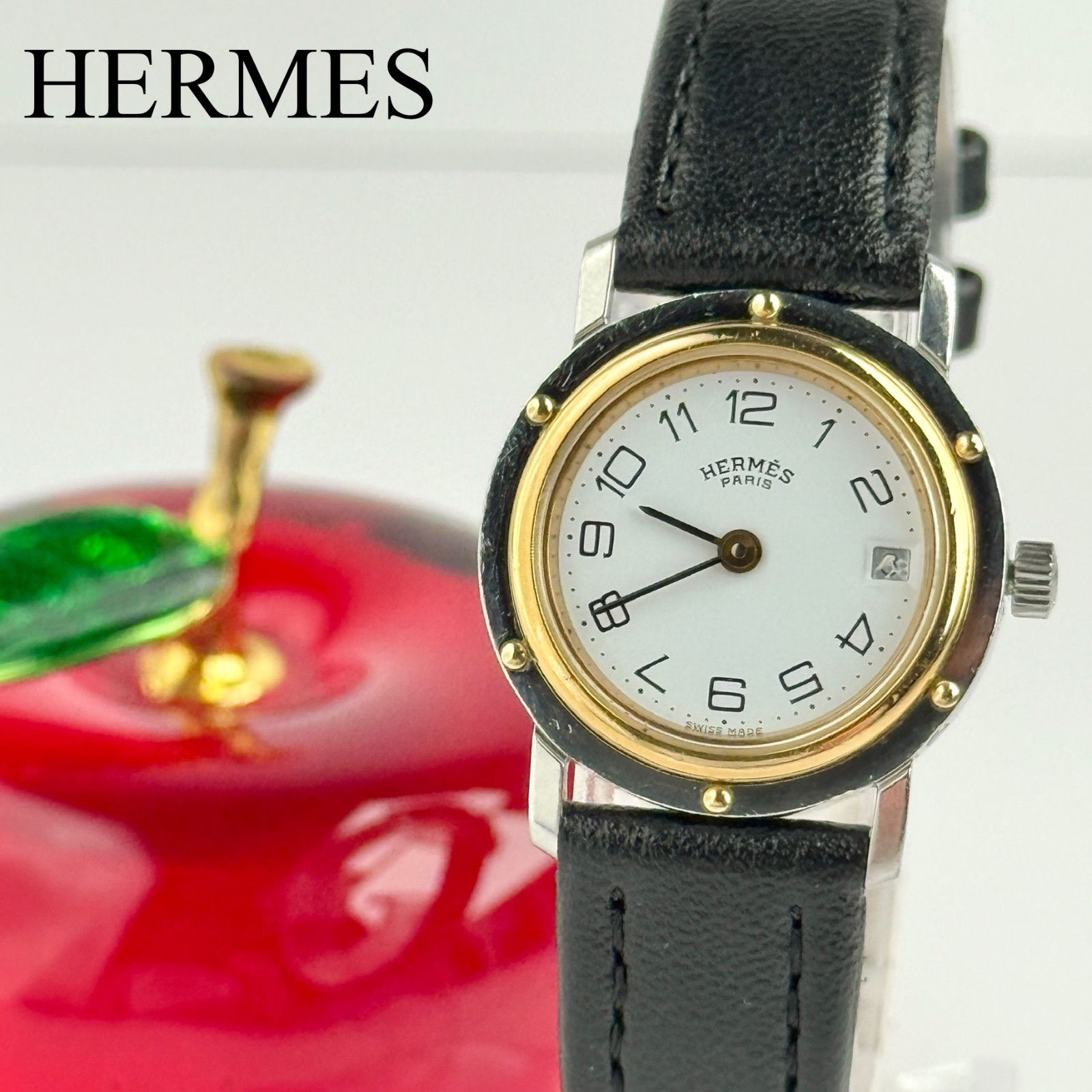 エルメス クリッパー 新品ベルト 新品電池 レディース 腕時計 752