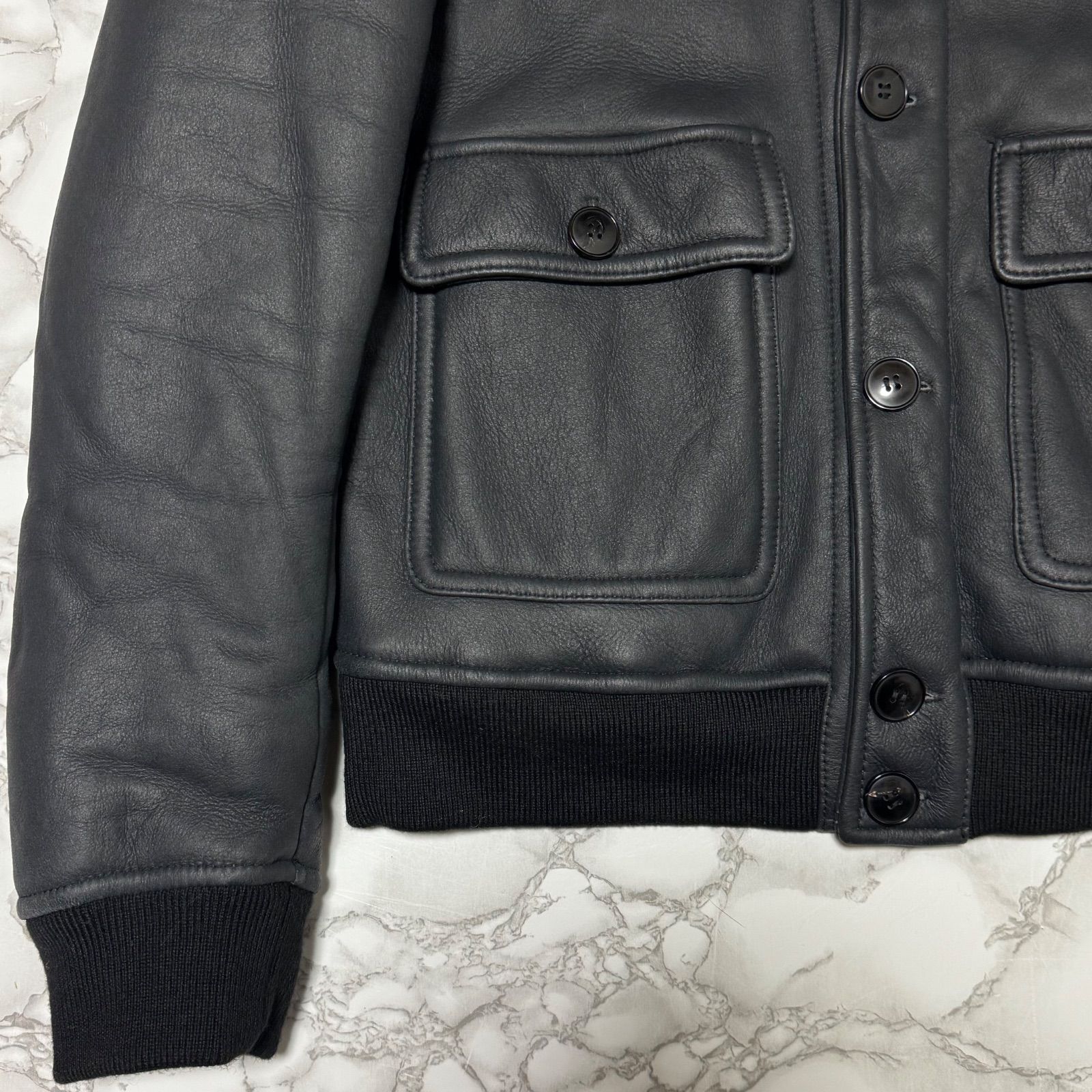 未使用 dacute ダクテ イタリア製 ソフト シープレザー ジャケット 50