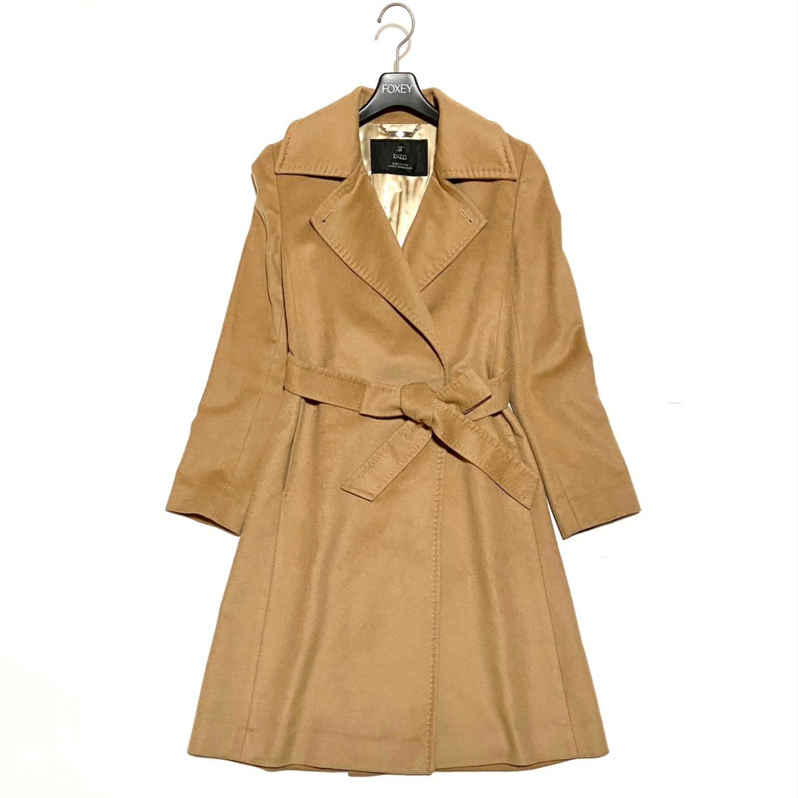 美品 INED イネド カシミヤロングコート ベルテッド ベルト cashmere