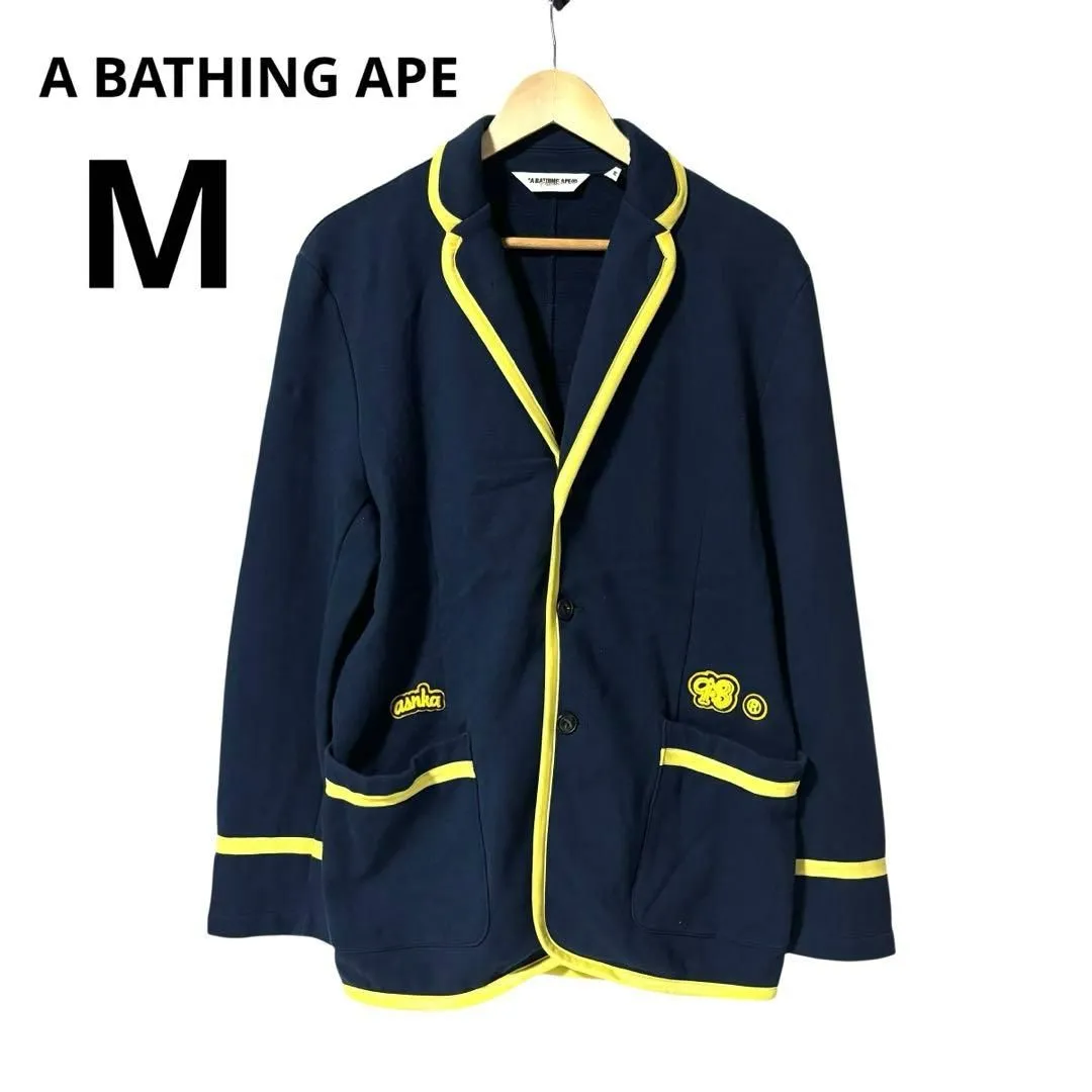 極美品 Mr. BATHING APE ウールテーラードジャケット ネイビー 極美品