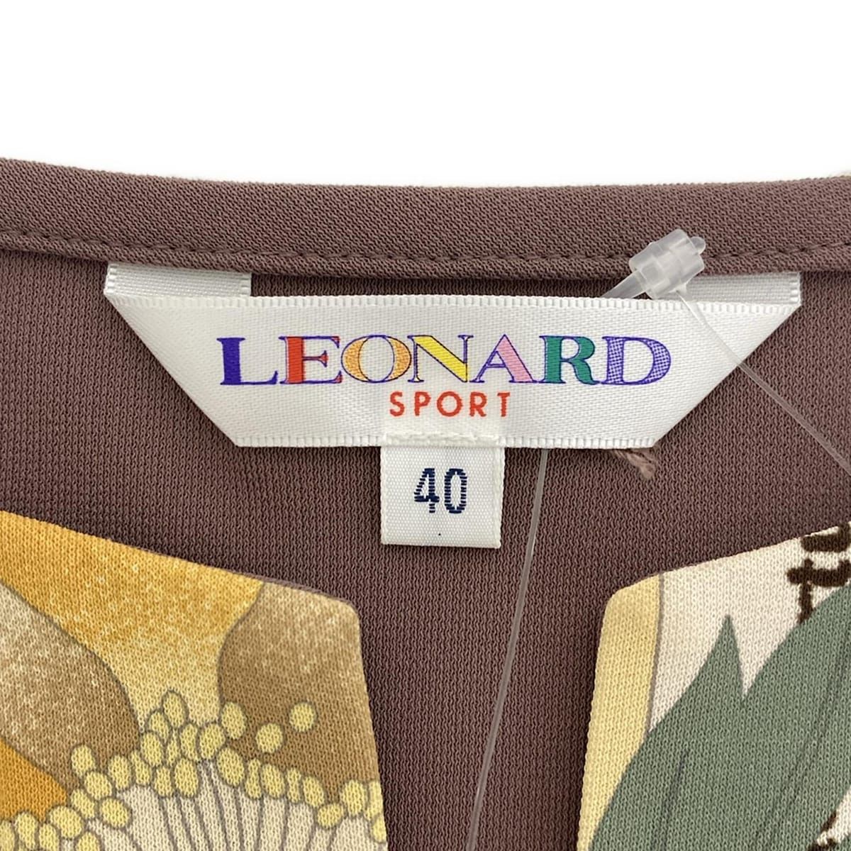 美品】LEONARD SPORT レオナール チュニック タートル 茶色 40 LEONARD