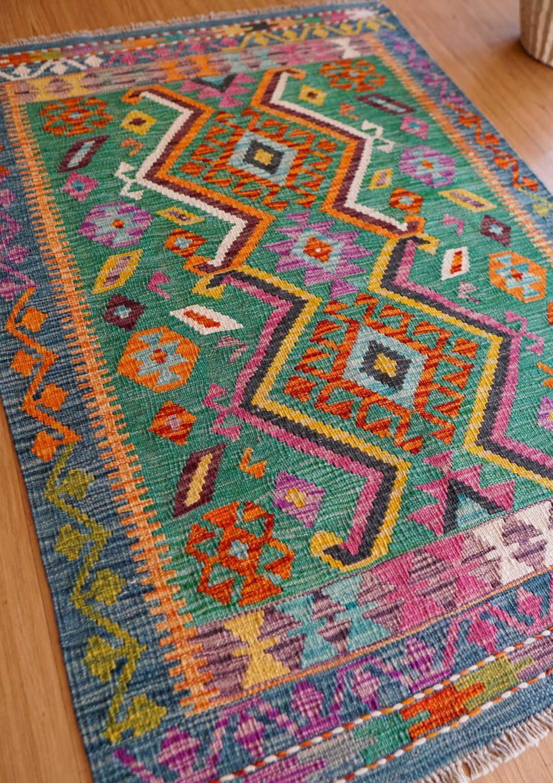 ダメージ有・格安 アフガニスタン絨毯 パキスタン 手織り ヴィンテージ