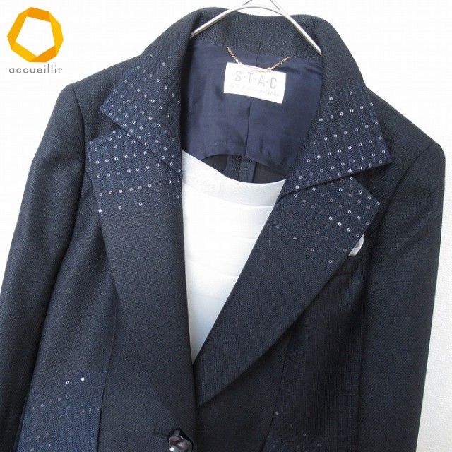 スタック S.T.A.C 銀座マギー ジャケット 42 ブルー美品 スタック