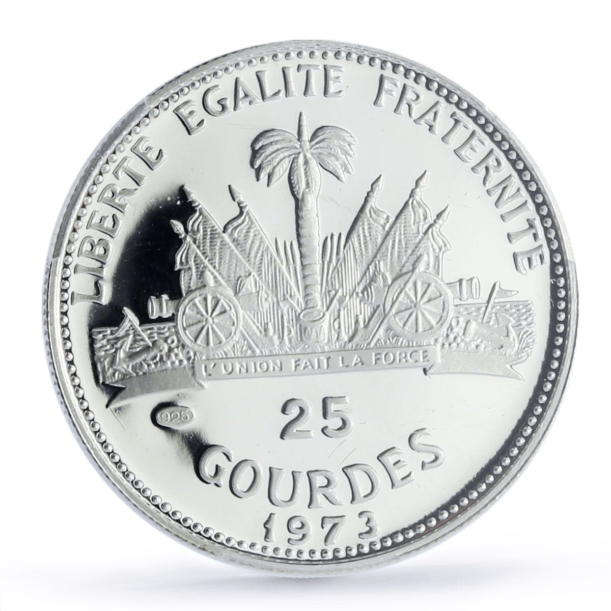 PCGS PR68CAM ハイチ 1973 25G銀貨 C・コロンブス PCGS PR68CAM ハイチ