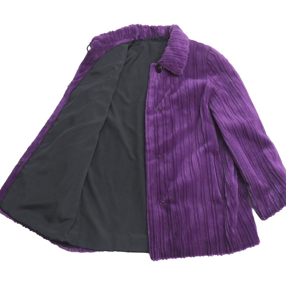 PIERRE BALMAIN×SAGAMINK シェアードミンク パープル 総柄 PIERRE