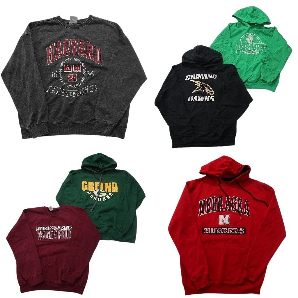 古着卸 まとめ売り カレッジ風 スウェット 6枚セット (メンズ XS /S