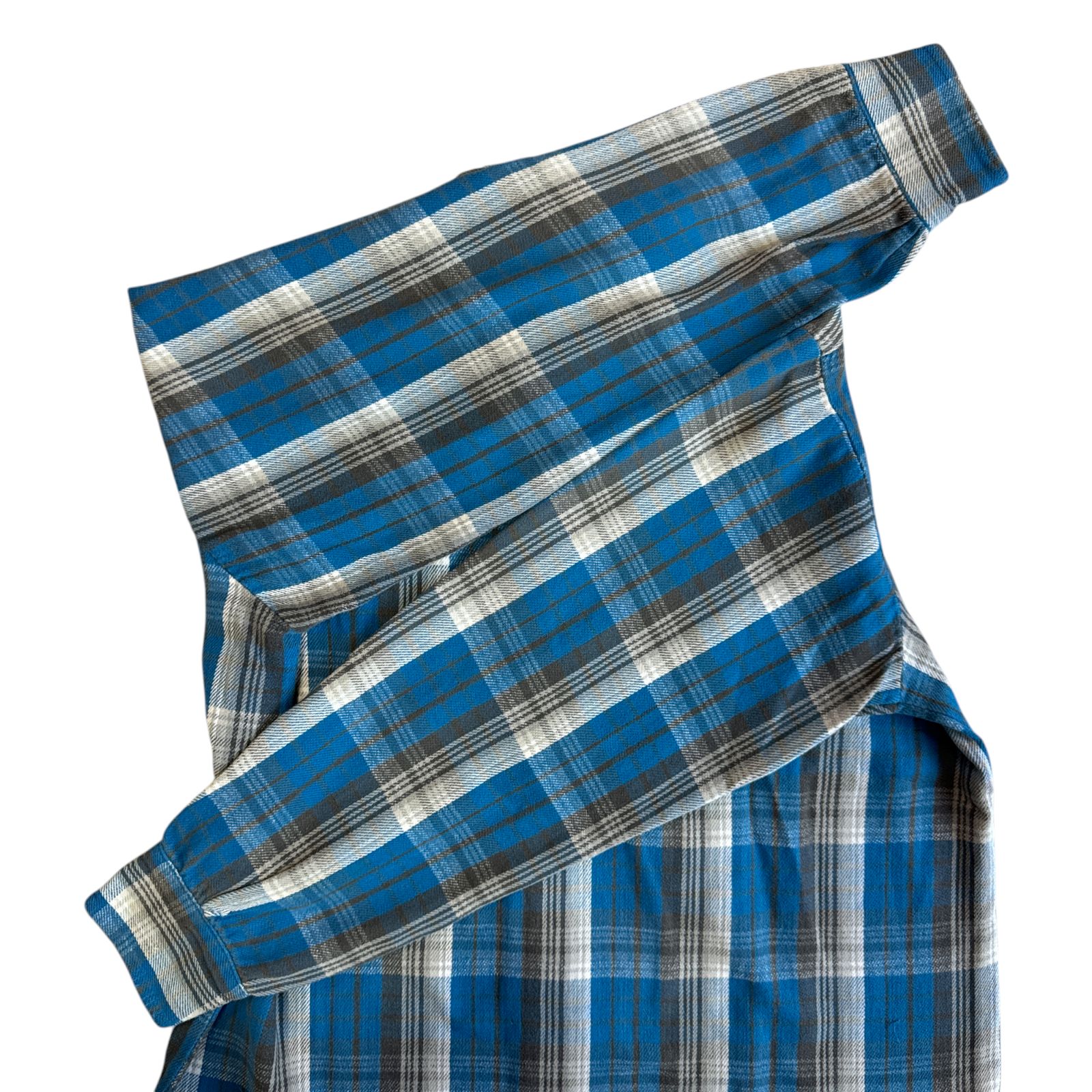 60s WINTER KING ヘビーネルシャツ ブルー グレー ホワイト シャドー