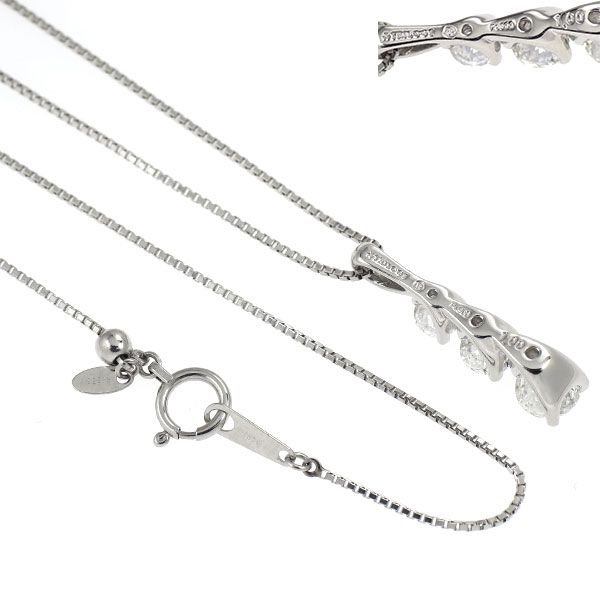 トリロジー Pt900/ Pt850 ダイヤモンド ペンダントネックレス 1.00ct