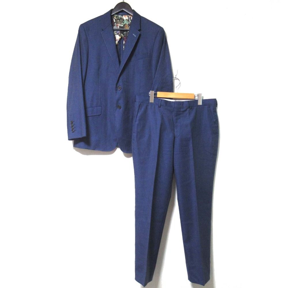 美品 Paul Smith ポールスミス ロロピアーナ生地 ストライプ柄